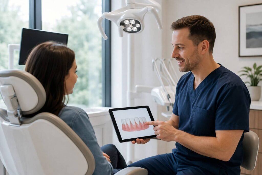 Dental consultation in a bright clinic