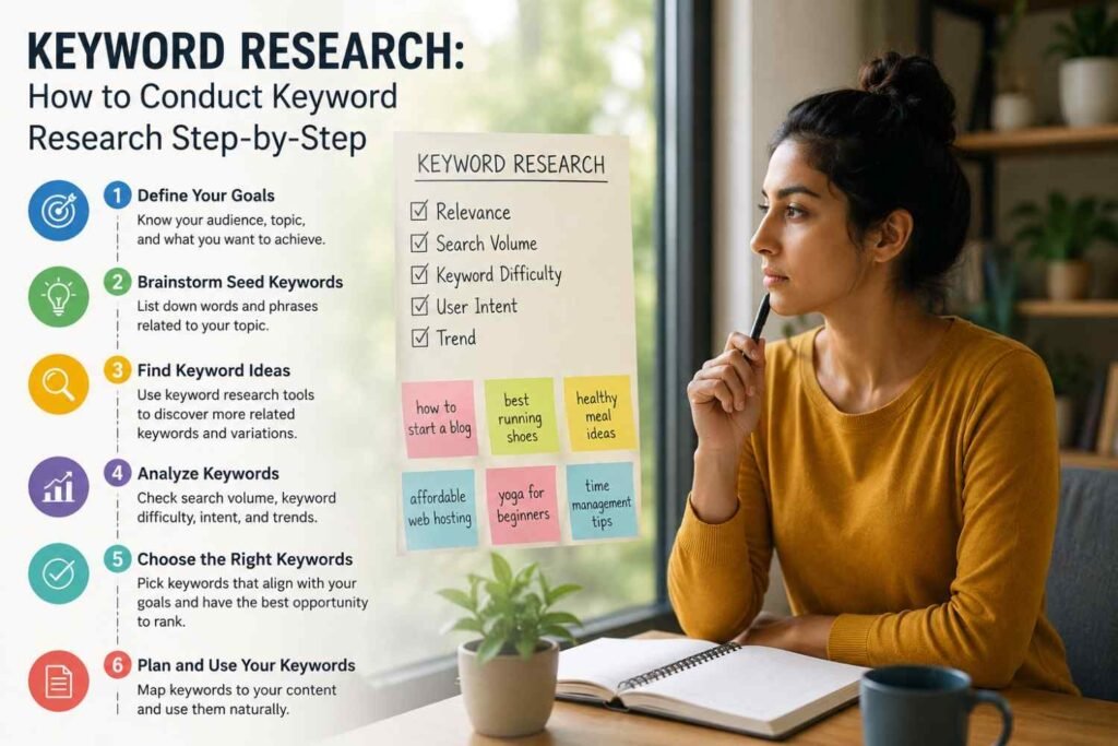 Keyword research in a modern workspace