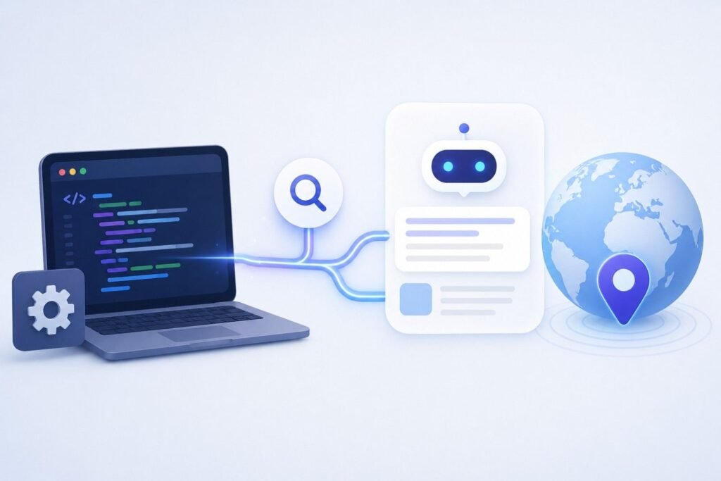 SEO-driven AI search and GEO flow