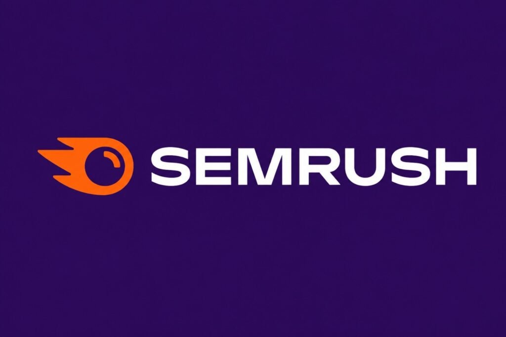 Semrush brand logo on purple background