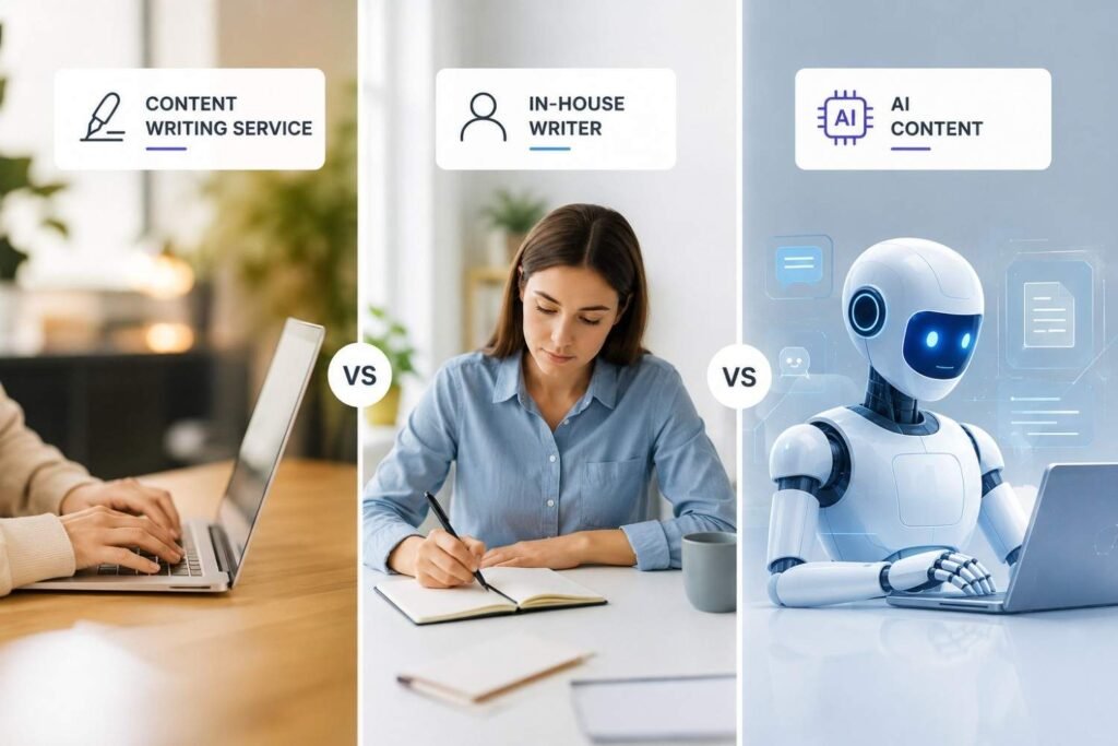 Content writing options compared side by side