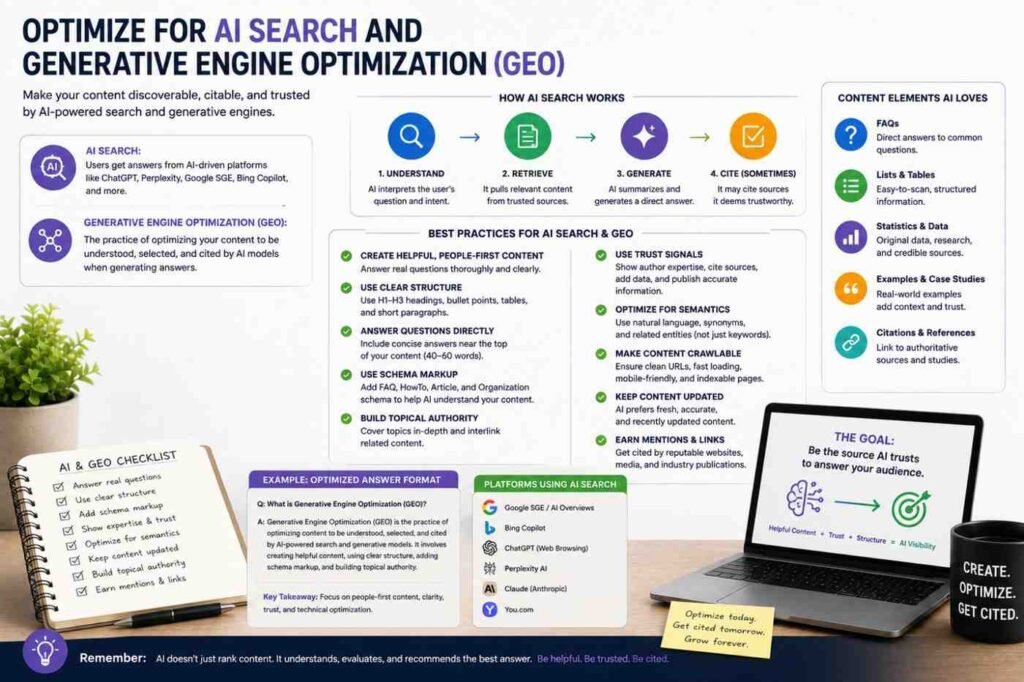 Guide to AI search optimization and Generative Engine Optimization with best practices for AI visibility