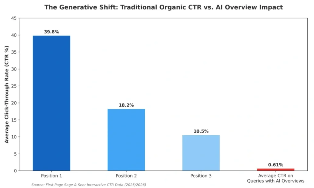 organic ctr vs Ai overview impact