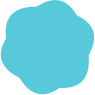 Blue abstract shape element with transparent background for creative graphics